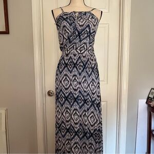 NWT Loveappella Arielle Keyhole Blue Maxi Dress (S)
